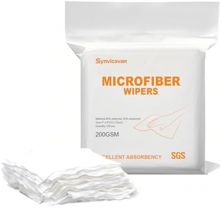 Microfiber cloths 9"x9"(100 Pcs,200GSM) by Synvicovan