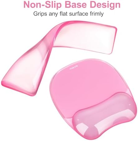 MOSISO Cooling Gel Wrist Rest Support for Mouse Pad&Keyboard Set, Pink - Image 6