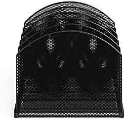 Safco Onyx Desk Organizer 5 Upright Sections, Vertical File Holder Mail Sorter Black Home, Office or Classroom Desktop Organization (3215BLKD) - Image 3