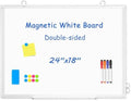 Double-Sided White Board Dry Erase Magnetic Whiteboard Wall 24x18, White by WALGLASS