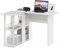 Furinno Abbott L-Shape Desk with Bookshelf, 41.14 (W) x 28.94 (H) x 34.45 (D) inches, White/White by Furinno-FitsYourSpaceFitsYourBudget