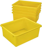 Storex Letter Size Deep Storage Tray – Organizer Bin with Non-Snap Lid for Classroom, Office and Home, Yellow, 5-Pack (62546A05C) - Image 4