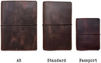 Travelers Notebook Cover with Inner Pockets, Card Slots and Pen Holder, Passport Size, Dark Brown - Image 7