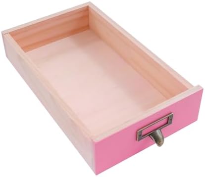 4-Piece Desktop Drawers Stackable Wood Desktop Cabinet with 3 Drawers Tabletop Storage Organization Box Drawer Cabinet for Bedrooms, Offices, Dormitories, Kitchens (Pink) - Image 6