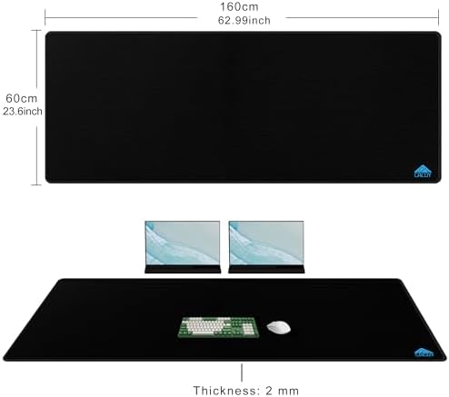 Cacoy 63" x 24" Giant Mouse Pad, Oversized Gaming Computer Mouse Mat, Black - Image 2