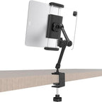 Metal Tablet Holder for Overbed Table, Space Saving Desk iPad Mount by LYFICCS