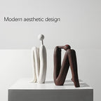 BANOMII Decorative Bookends for Heavy Books, Thinker Statue Book Holders for Shelves & Office Desk, Abstract Decor Aesthetic Book Ends Stoppers, Modern Bookshelf Decoration - Image 3