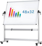VIZ-PRO Double-Sided Magnetic Mobile Whiteboard, 48" x 32" by VIZ-PRO