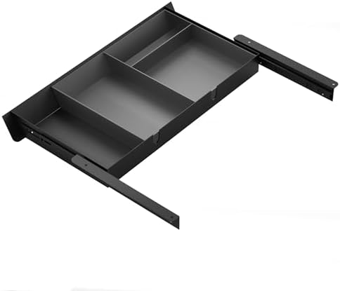 Under Desk Drawer with Removable Tray, 22.4" Wide 2-in-1 Organizer – 60° Ergonomic Tilt, 4-Compartment Insert for Pens, Phones & Cables, Ball Bearing Slides, for Home Office & Student Desk by GAXOMO