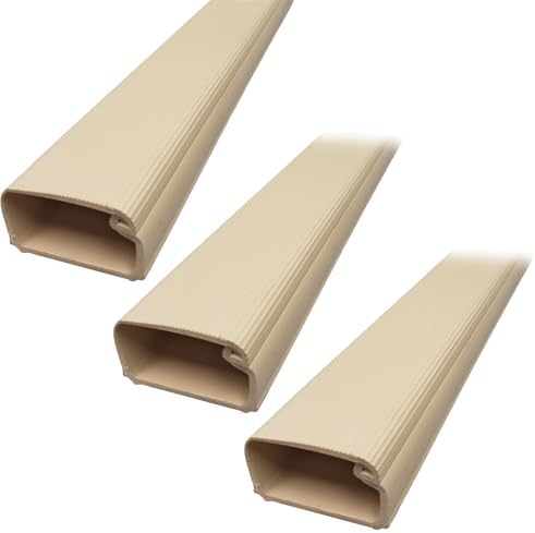 Electriduct 1" Locking Channel Raceway Cord Concealer and Wire Hider Cable Manager - 46 Inch - Beige - 3 Pack by Electriduct