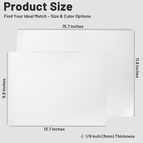 Glass Gaming Mouse Pad, Hard Mousepad for Gaming, 13.7” x 9.8” Ultra-Smooth Micro-Etched Surface Mousepad, Improved Precision & Speed, Anti-Slip Base, White - Image 2
