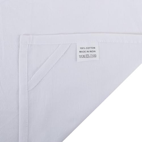 DG Collections 100% Cotton Flour Sack Towels – 50 Pack, 27x27 Inches, White, Lint-Free, Pre-Washed, Hemmed Edges – Reusable Kitchen Towels for Cleaning, Embroidery, Printing & Crafts - White - Image 4