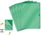 Green Vinyl Folders, Heavy Duty Plastic Folders with Clear Front Pocket, Doctor Stuff, Letter Size L-Type Document Holder for Home, Office and Medical, Pack of 100 - Image 2