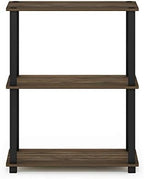 Furinno TURN-S-TUBE Storage Shelves, 3-Tier Book Shelf, Corner Shelf, Toolless Open Shelves, for Organization and Storage, Living Room, Garage, Home Office, Columbia Walnut - Image 5