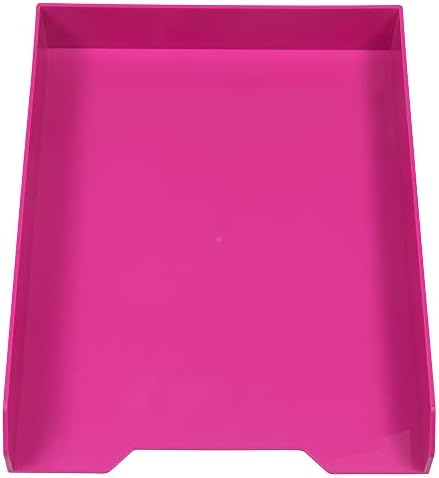 JAM PAPER Stackable Paper Trays - Pink - Desktop Document, Letter, & File Organizer Tray - 2/Pack (Pack of 2) - Image 2