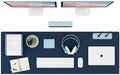 K KNODEL Extra Large Desk Mat, Leather Mouse Pad (47.2"x17", Dark Blue) by GoogleFiber
