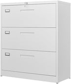 Letaya 3 Drawer File Cabinets with Lock,Metal Lateral Filing Cabinets for Home Office Organization Hanging Storage Letter/Legal/F4/A4(Assembly Required) by LetayaMetalCabinets