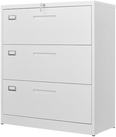Letaya 3 Drawer File Cabinets with Lock,Metal Lateral Filing Cabinets for Home Office Organization Hanging Storage Letter/Legal/F4/A4(Assembly Required) by LetayaMetalCabinets