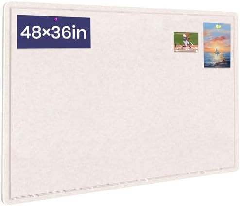 Large Bulletin Board 48" x 36", Felt Pin Board, Oatmeal by Hrrtyueg