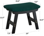 Foot Stool Ottoman Foot Rest Under Desk,Small Stool for Living Room, Bedroom and Kitchen (Black Legs - Green Stool Surface) - Image 2