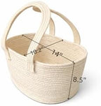 Diaper Caddy Organizer, Baby Nursery Storage Basket, Cotton Rope Baby Organizer for Diapers, Wipes, Toys & Essentials, Portable Changing Table Caddy - Image 7