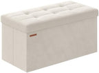 SONGMICS Storage Ottoman Bench, 30 Inches Velvet Foldable Foot Rest by SONGMICSbySONGMICSHOME
