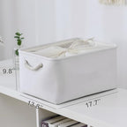 TheWarmHome Storage Basket for Gifts Empty - X Large - 3 Pack 17.7L×13.8W×9.8H in Collapsible Storage Bin for Shelves, Toy Box Storage for Gifts Book Laundry (White) - Image 5