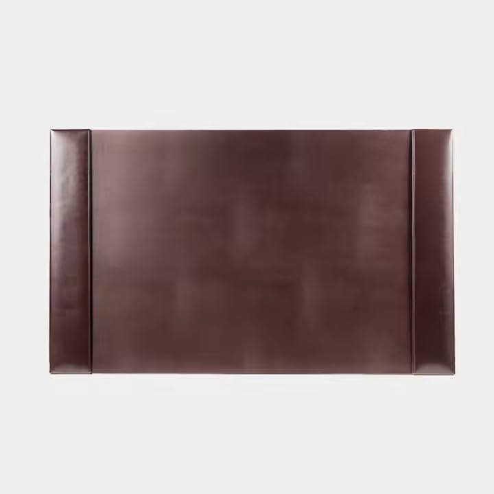 Luxury Bonded Leather Desk Blotter for Writing with Raised Side Rails, 30 x 18, Brown - Image 6