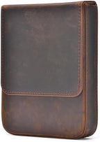 Lanxivi Genuine Leather Fountain Pen Case 6 Slot Crazy Leather Organizer, Portable Pen Bag Pouch Drawer Style by LanxiviDirect