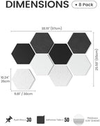 Fluxynara 8-Pack Hexagon Felt Bulletin Board Tiles, Concrete Echo - Image 2