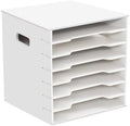 7 Tiers 12" x 12" Scrapbook Paper Storage, Cardstock File Organizer with Adjustable Shelves, Construction Paper Organizer, Desktop File for Home Office School Classroom, White by Unknown