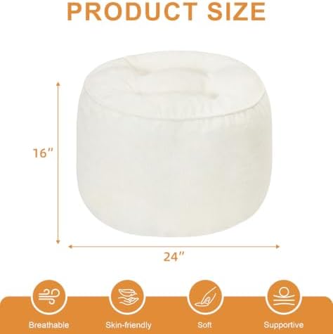 Hobestluk Round Oversized Ottoman Foot Leg Rest Under Desk for Couch - Image 2