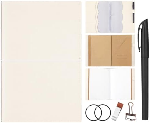 Eaasty Leather A5 Travelers Journal Notebook Cover, White by Eaasty