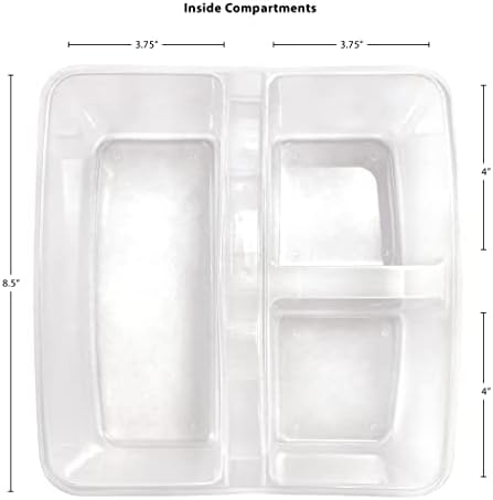 Teacher Created Resources Clear Portable Plastic Storage Caddy 6-Pack for Classrooms, Kids Room, and Office Organization, 3 Compartments - Image 4