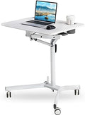 Mobile Rolling Desk, Small Standing Desk with Wheels,Portable Laptop Desk by Lipo