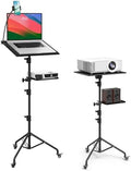 Projector Stand Tripod Laptop Tripod with Wheels & Adjustable Height Portable Podium Stand with Phone Holder Projector Holder for Home, Office, School & DJ Matte Black by Unknown