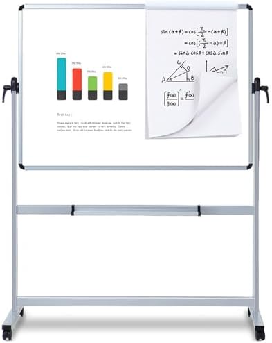 VIZ-PRO Double-Sided Magnetic Mobile Whiteboard, 96" x 48" - Image 2