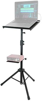 Rockville RLS68 Adjustable DJ Laptop, Tablet Tripod Stand with Dual Trays by Rockville