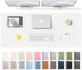 YSAGi Leather Desk Pad Protector, Office Desk Mat, Large Mouse Pad, Non-Slip PU Leather Desk Blotter, Laptop Desk Pad, Waterproof Desk Writing Pad for Office and Home (White,55" x 17.2") by YSAGi