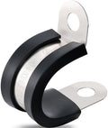 OURU 1/2 Inch Cable Clamps, Rubber Coated Insulated Clamps, 100pcs, 13mm by OURU