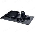 Dacasso 6 Piece Black Bonded Leather Luxury Desk Accessory Set - Desk Pad & Organization Essentials - Image 6
