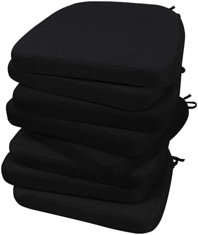 AAAAAcessories Chair Cushions for Dining Chairs, 17 x 16 x 2 in, Set of 8 by AAAAAcessories