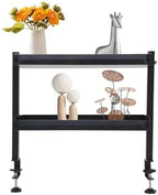 LYNICESHOP Clamp On Desk Shelf,2-Tier Adjustable Storage Organizer with Tray for Laptop, Office Supplies and Decor 22lbs Capacity per Shelf (Black/White) (Black) - Image 4