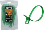 RETYZ 6-Inch Green Reusable Releasable Cable Ties – 100 Pack, 50 lb Strength, Patented Quick-Release, Tool-Free Design for Home, Office, and Light Industrial Use by RETYZ