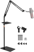 BILIONE Mic Stand Floor Boom Arm for Studio, Podcast, Recording, Streaming by BILIONE