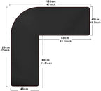 ZORESYN PU Leather L-Shaped Desk Mat, Black (47" + 47") x 15.7" - Image 2