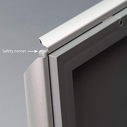 M&T Displays Silver 8.5x11 Poster Frame 1 inch Aluminum Profile Front Loading Wall Mounting Opti Snap Frame Display for Picture, Document or Certificate with Mitred Corner (4 Pack) - Image 3
