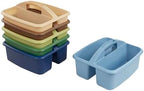 ECR4Kids 2-Compartment Large Plastic Caddy, Multipurpose Organization, Earthtone, 6-Pack by ECR4Kids