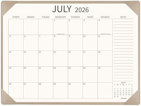 Desk Calendar 2026-2027 Large 22x17 inch, July 2026 to December 2027, 18 Months Big Desk Pad Calendar with Desktop Mat for Home Office School Planning, Apricot by YIBUKIU