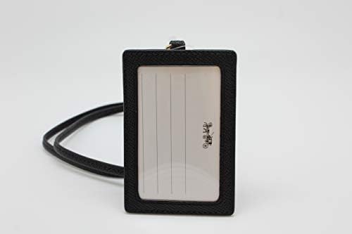 Coach ID Lanyard Badge Holder In Crossgrain Leather (Black/Gold) - Image 3